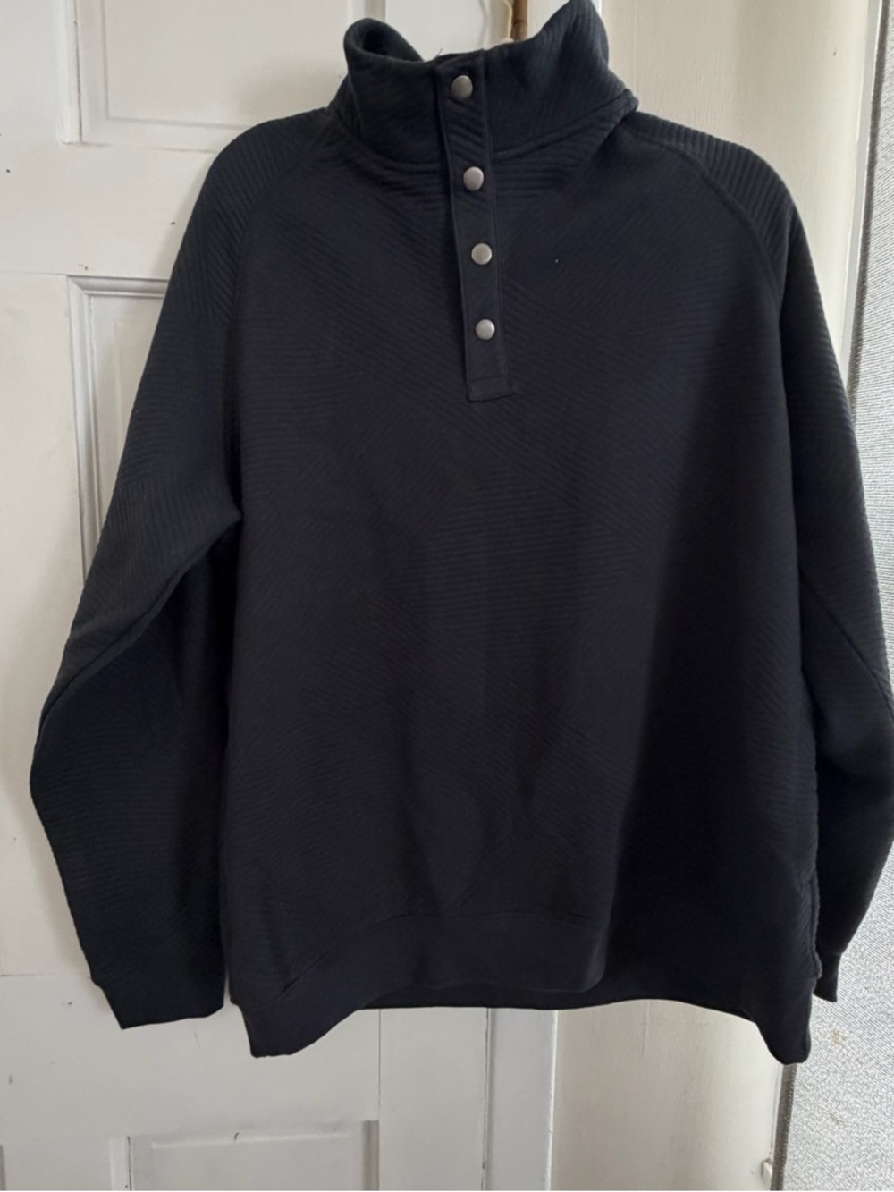 Goodfellow & Co Black Snap-Front Funnel Neck Shirt
